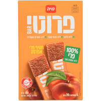 חטיף פרי אפרסק 100% פרי ללא תוספת סוכר פרוטי בר מיה 5 * 20 גרם