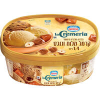 גלידה חלבית בטעם קרמל מלוח ונוגט לה קרמריה 1.4 ליטר