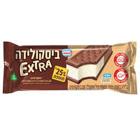 גלידה ביסקולידה אקסטרה בטעם וניל ושוקולד עם ביסקוויטים גלידות נסטלה 90 גרם