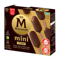 שלגון שמנת בטעם שוקולד בציפוי שוקולד מיני מגנום 5 * 50 - 62 גרם