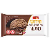 ביסקויט בטעם קרמל חצי מצופה בטעם שוקולד תירוש הדר 175 גרם
