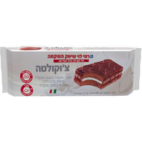 עוגות אישיות בטעם שוקולד במילוי קרם חלבי ובציפוי שוקולד צ'וקולטה רמי לוי 10 * 35 גרם
