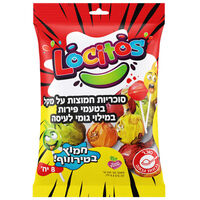 סוכריות חמוצות על מקל בטעמי פירות במילוי גומי לעיסה לוקיטוס 8 * 15 גרם