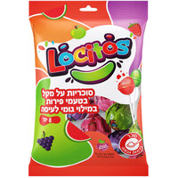 סוכריות על מקל בטעמי פירות במילוי גומי לעיסה לוקיטוס 8 * 15 גרם