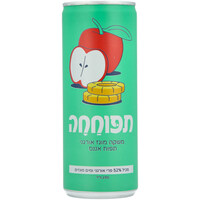 משקה קל אורגני מוגז עדין בטעם תפוח אננס תפוחחה בפחית גרופר טחנת האבן קואופ 250 מ
