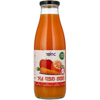 מיץ תפוח תפוז גזר 100% אורגני ללא תוספת סוכר גרופר 750 מ