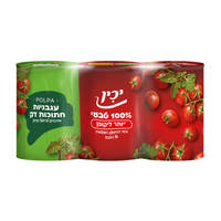 שימורי עגבניות חתוכות דק פולפה טבעית יכין 3 * 400 גרם