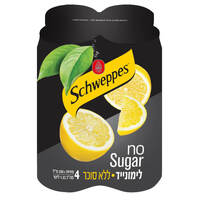 משקה מוגז בטעם לימונייד ללא סוכר שוופס 4 * 330 מ