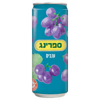 משקה קל בטעם ענבים בפחית ספרינג 330 מ