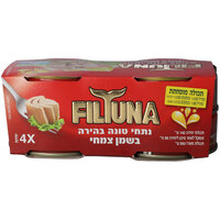 נתחי טונה בהירה בשמן צמחי פילטונה 4 * 98 גרם