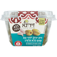 זית ירוק יווני ללא גלעין בטעם שום זיתא 190 גרם