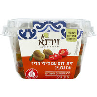 זיתים ירוקים עם צ'ילי חריף זיתא 215 גרם