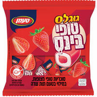 סוכריות טופי בינס מצופות במילוי בטעם תות שדה גוגלס 360 גרם