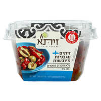 מיקס חצאי זיתים ירוקים + עגבניות מיובשות זיתא 190 גרם
