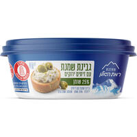 גבינת שמנת זיתים ירוקים 25% מחלבת רמת הגולן 230 גרם