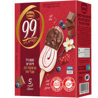 שלגון בטעם וניל פירות יער עם שוקולד חלב ושברי וופל גלידות נסטלה 5 * 43 גרם