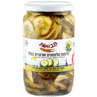 פרוסות מלפפונים אורגניים במלח תבואות 350 גרם