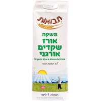 משקה אורז ושקדים אורגני ללא תוספת סוכר תבואות 1 ליטר