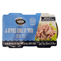 נתחי טונה בהירה במים תומר 4 * 98 גרם