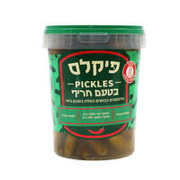 מלפפונים כבושים במלח בטעם חריף בסגנון ביתי פיקלס סלטי שמיר 500 גרם