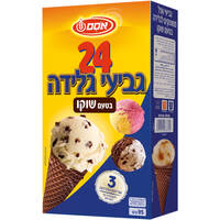 גביעי גלידה בטעם שוקו אסם 24 * 4 גרם