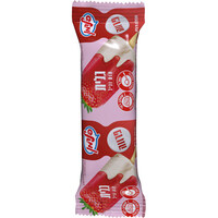 שלגון חלבי בשומן צמחי בטעם וניל בציפוי שרבט בטעם תות גלית גלידות פלדמן 70 גרם