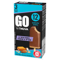 מעדן קפוא בטעם קרמל מלוח עם שברי שקדים מועשר בחלבון גו 4 * 64 גרם