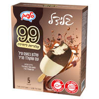 שלגון בטעם וניל עם שוקולד מריר גלידל 5 * 40 גרם