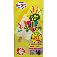 קרחון בטעם פירות עם ליבת ג'לי בטעם לימון חמוץ מתוק ג'לי פופ גלידות פלדמן 4 * 80 גרם
