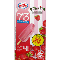 קרחון שרבט פרווה בטעם גרניטה תות גלידות פלדמן 4 * 80 גרם