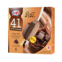 שלגון חלבי מופחת קלוריות בטעמי שוקולד חלב ומריר דואט שוקולד גלידל 6 * 52 גרם