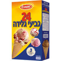 גביעי וופל ממותקים בצורת טילון לגלידה אסם 24 * 4 גרם
