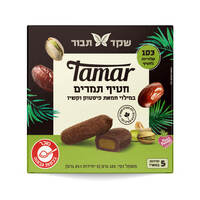 חטיפי תמרים במילוי חמאת פיסטוק וקשיו שקד תבור 5 * 25 גרם