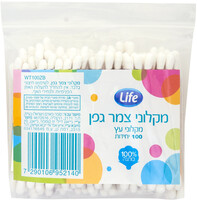 מקלוני צמר גפן מקלוני עץ לייף 100 יחידות