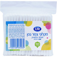 מקלוני צמר גפן לאוזניים לייף 100 יחידות
