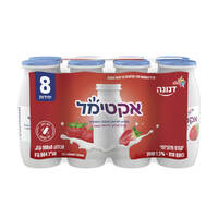 אקטימל משקה יוגורט פרוביוטי 1.5% בטעם תות דנונה 8 * 108 גרם