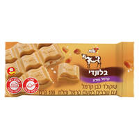 שוקולד לבן בלונדי קרמל ומלח עלית 100 גרם