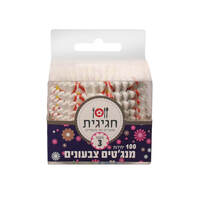 גביעי נייר צבעונים מספר 3 חגיגית 100 יחידות