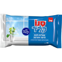 מטליות לחות לניקוי והברקה לחלונות סנו קליר 50 יחידות