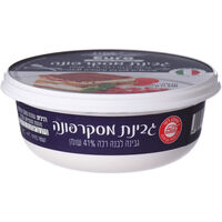 מסקרפונה גבינה לבנה רכה 41% יורו מחלבות אירופה 250 גרם