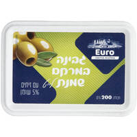 גבינה במרקם שמנת לייט עם זיתים 5% יורו מחלבות אירופה 200 גרם