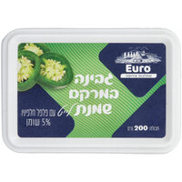 גבינה במרקם שמנת לייט 5% עם עם פלפל חלפיניו יורו מחלבות אירופה 200 גרם