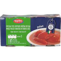 עגבניות שלמות מקולפות וילי פוד 3 * 400 גרם