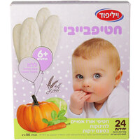 חטיפי אורז אפויים לתינוקות בגילאי 6+ חודשים בטעם ירקות 24 יחידות חטיפבייבי ויליפוד 50 גרם