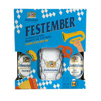 מארז בירת חיטה בהירה 5.4% בבקבוק + כוס מעוצבת פסטמבר ויינשטפן 4 * 330 מ