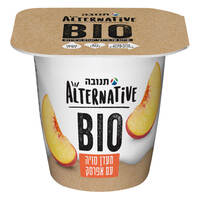 מעדן סויה ביו עם אפרסק תנובה אלטרנטיב 150 גרם