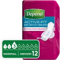 תחבושות לבריחת שתן אקטיב פיט נורמל דיפנד 12 יחידות