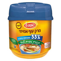 מרק עוף אמיתי מופחת נתרן מרכיבים טבעיים בלבד בשרי אסם 300 גרם