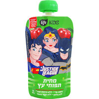 מחית תפוחי עץ 100% פרי ללא גלוטן וללא תוספת סוכר גיבורי על לייף קידס 90 גרם