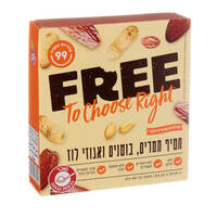 חטיף תמרים בוטנים ואגוזי לוז ללא גלוטן ללא סוכר פרי 5 * 25 גרם